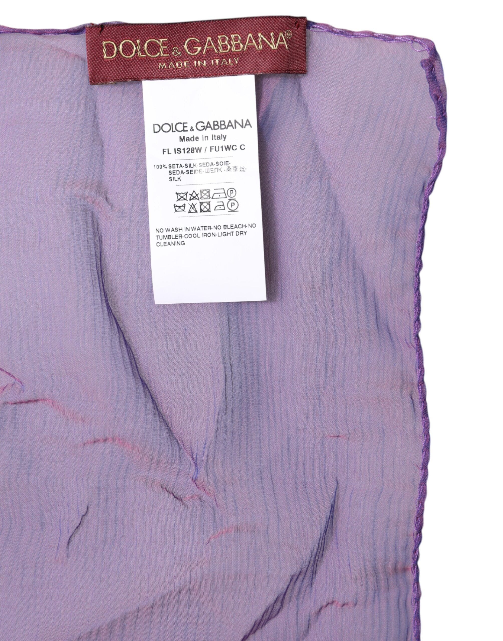 Dolce & Gabbana Purple Silk Rectangle Wrap Shawl Women's Scarf