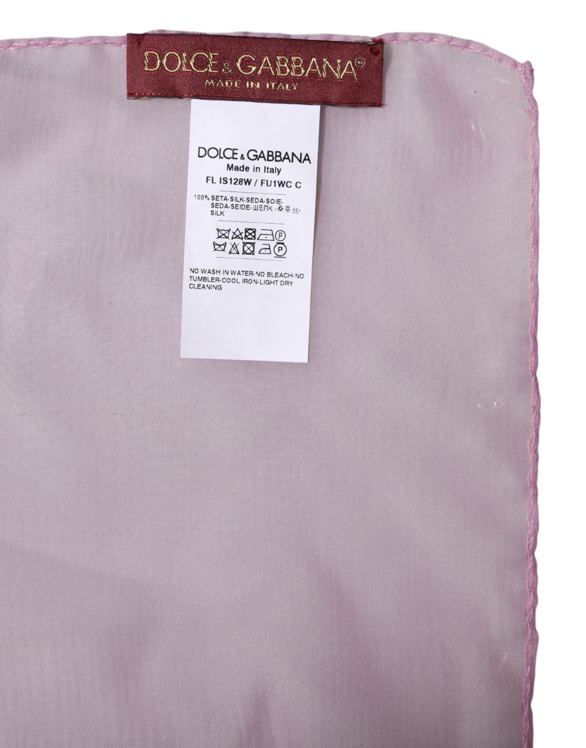 Dolce & Gabbana Pink Silk Rectangle Women Wrap Shawl Women's Scarf