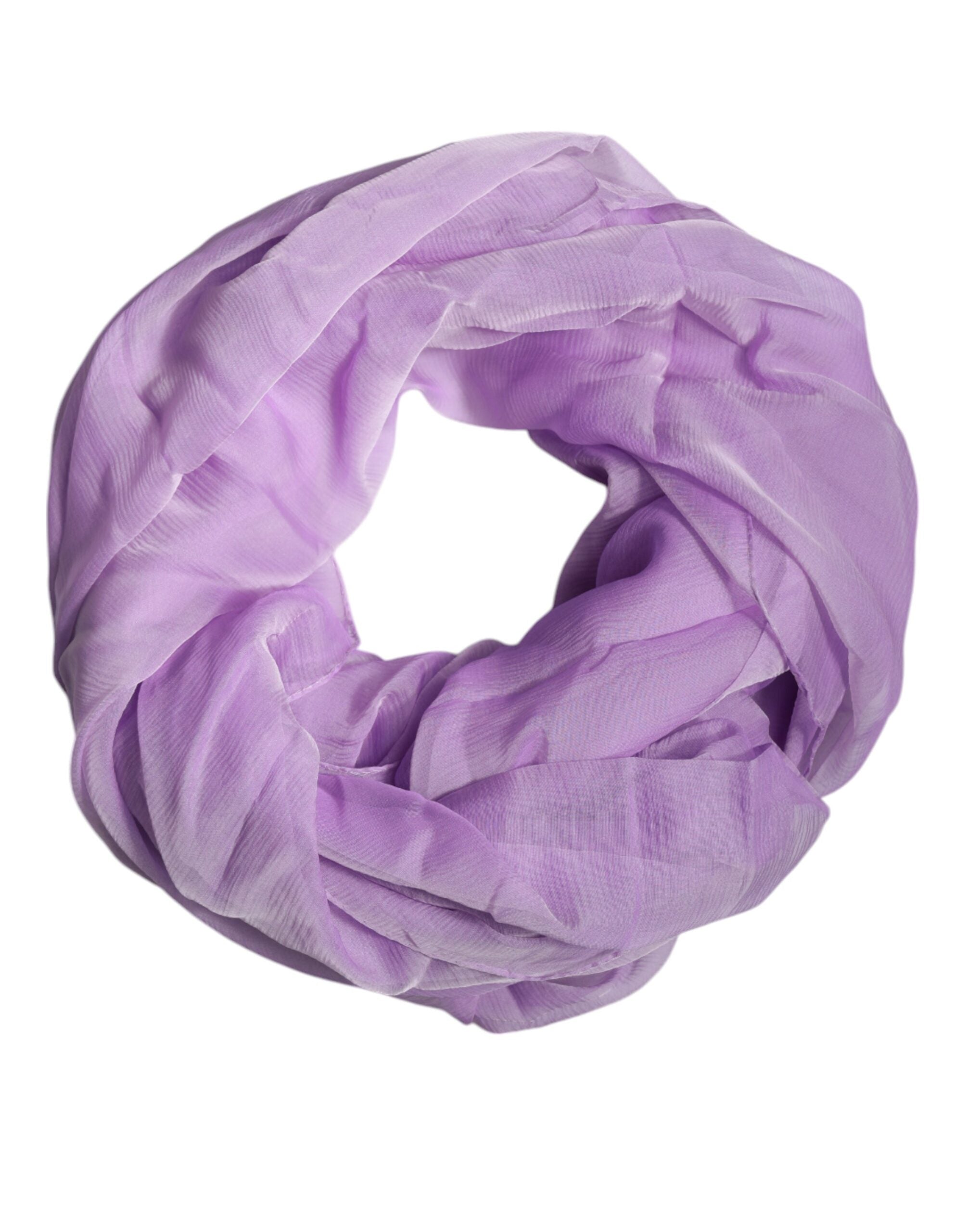 Dolce & Gabbana Purple Silk Rectangle Wrap Shawl Women's Scarf