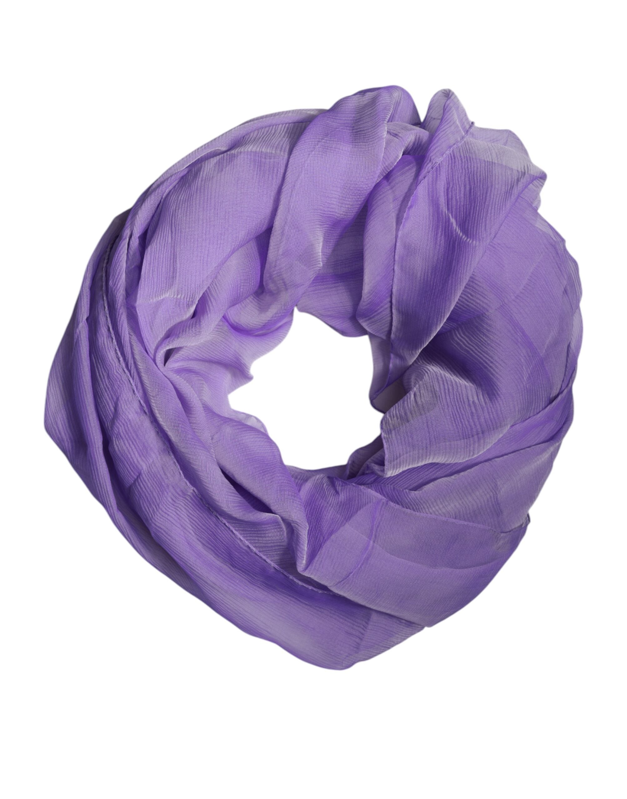 Dolce & Gabbana Purple Silk Rectangle Wrap Shawl Women's Scarf