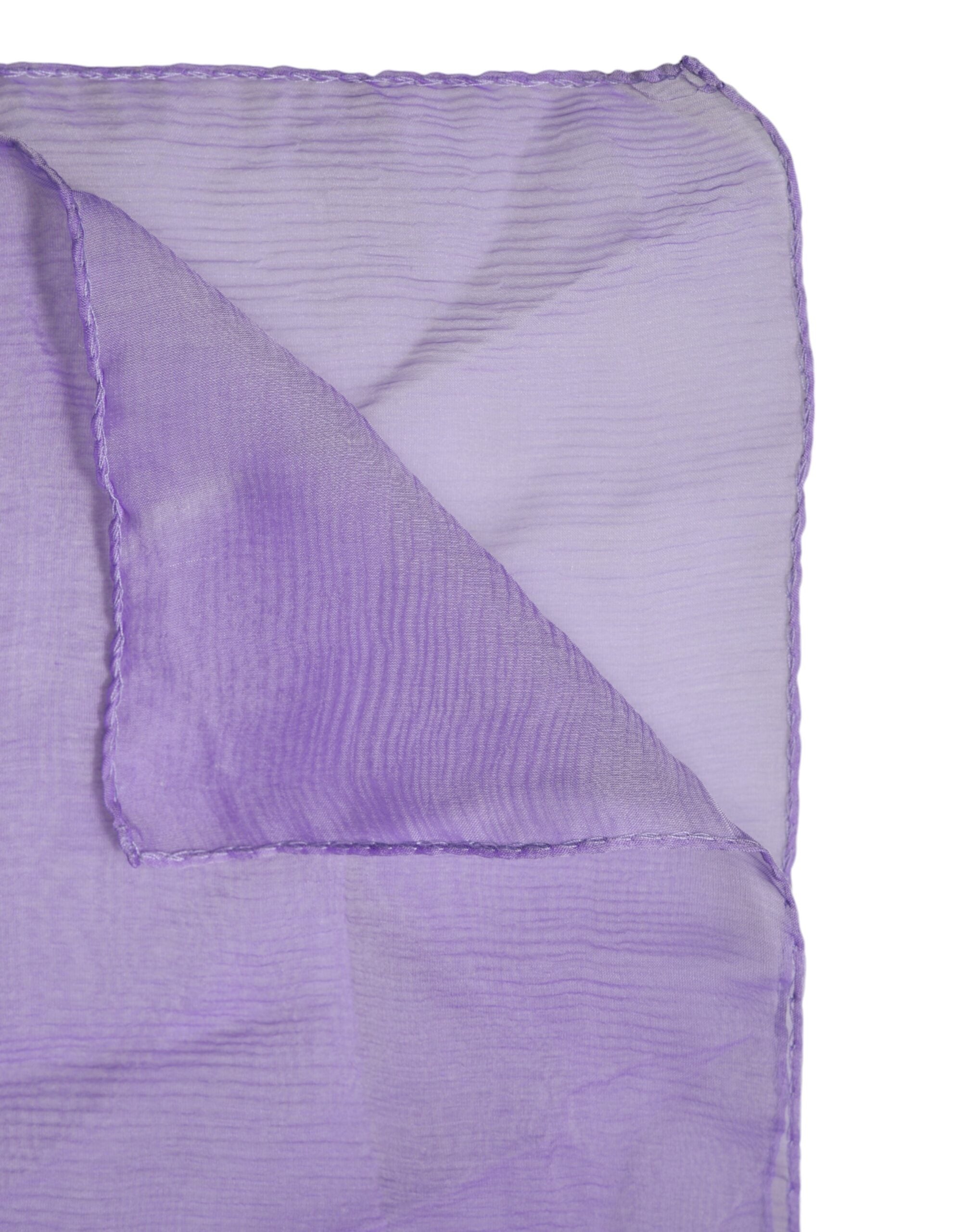 Dolce & Gabbana Purple Silk Rectangle Wrap Shawl Women's Scarf