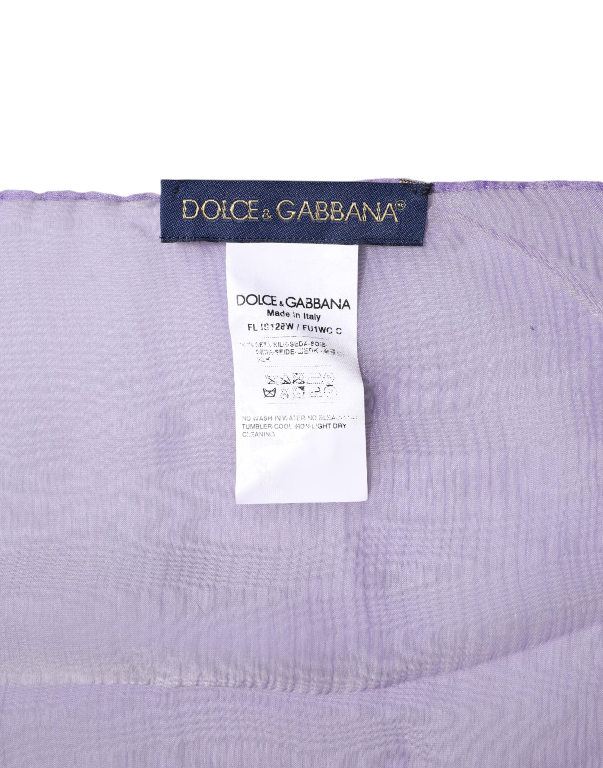 Dolce & Gabbana Purple Silk Rectangle Wrap Shawl Women's Scarf