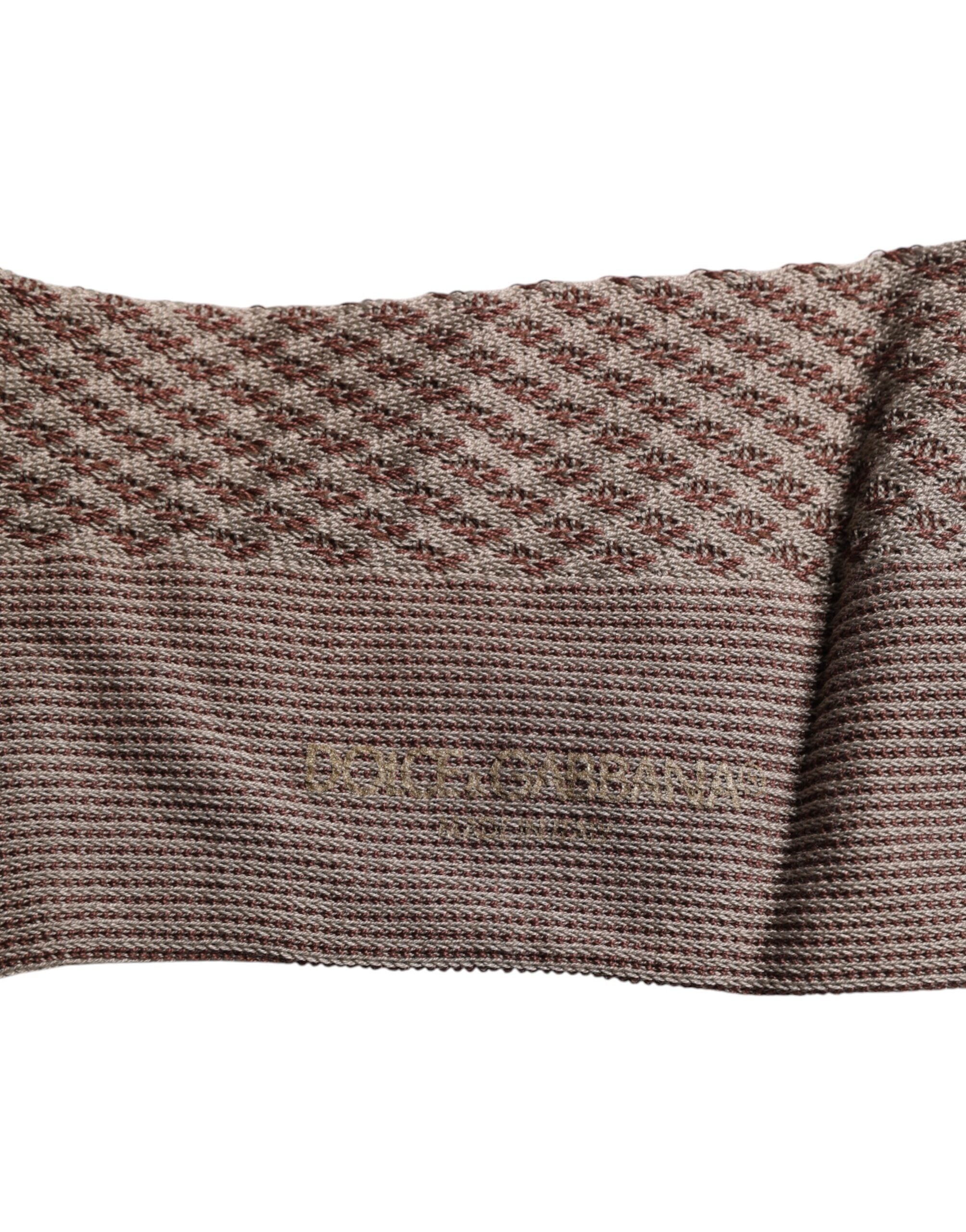 Dolce & Gabbana Brown Solid DG Logo Mid Calf Men Men's Socks