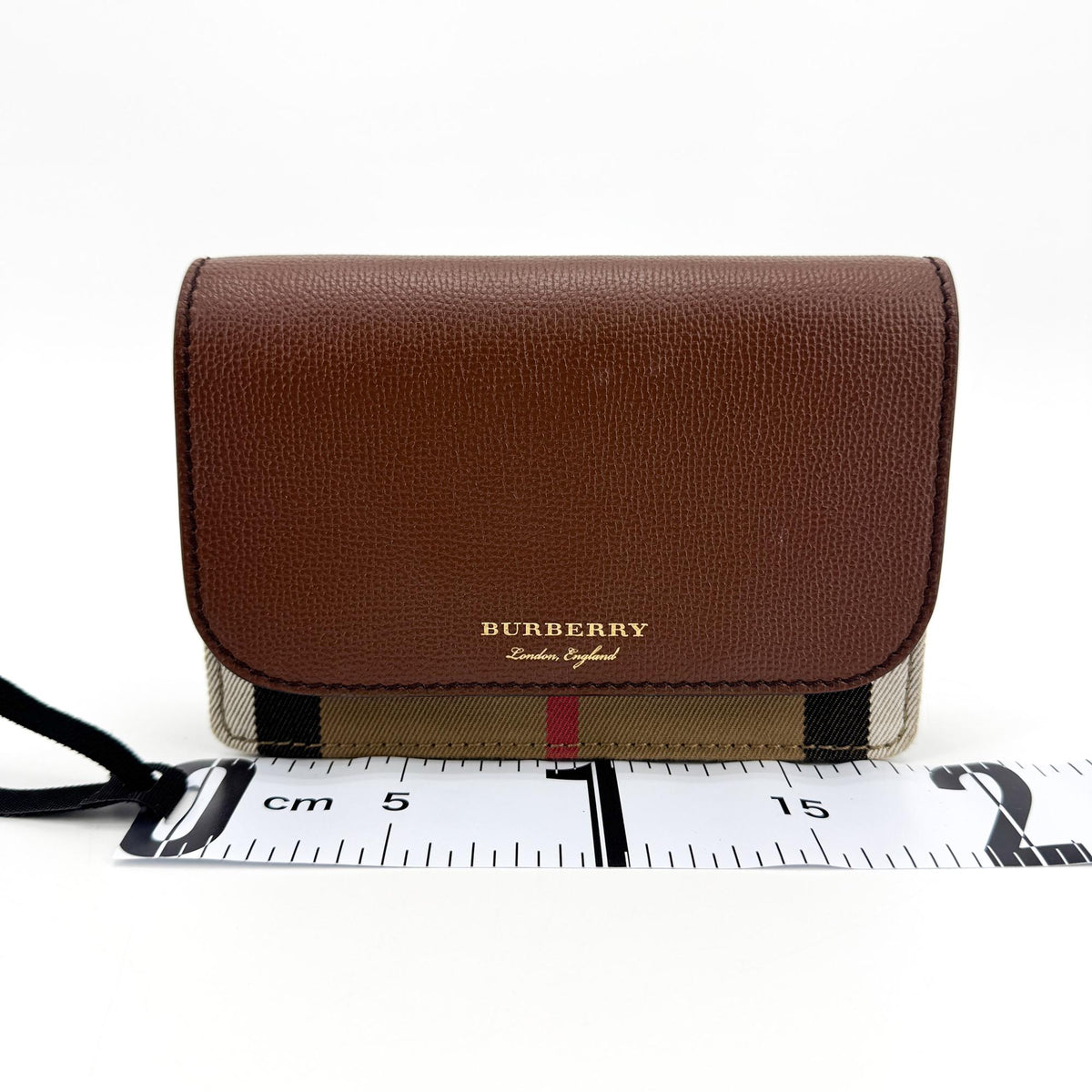 Burberry Folding Vintage Check Canvas And Leather Brown Leather Wallets Accessory (Pre-Owned)