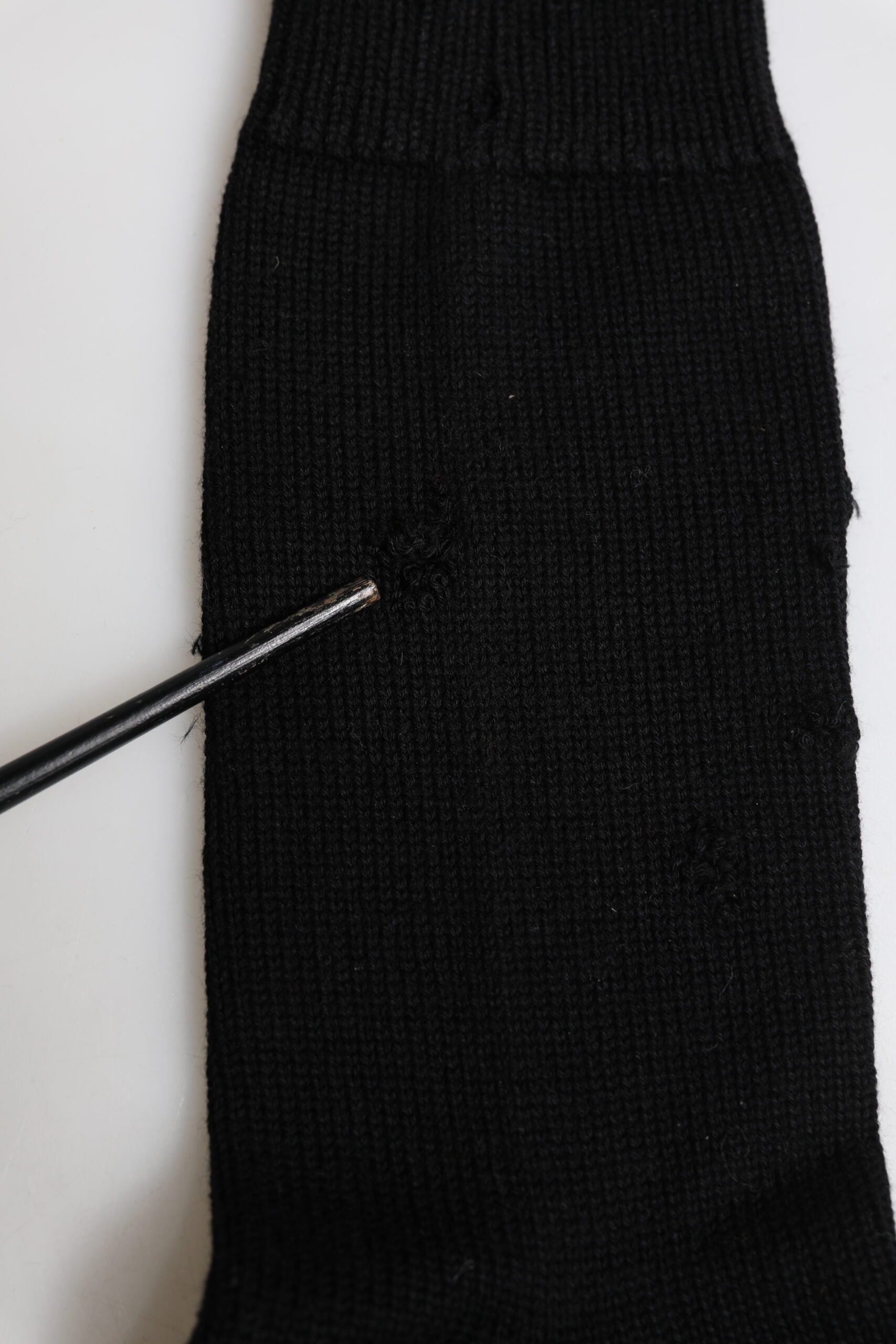 Dolce & Gabbana Black Solid Stretch Mid Calf Men Men's Socks (Pre-Owned)