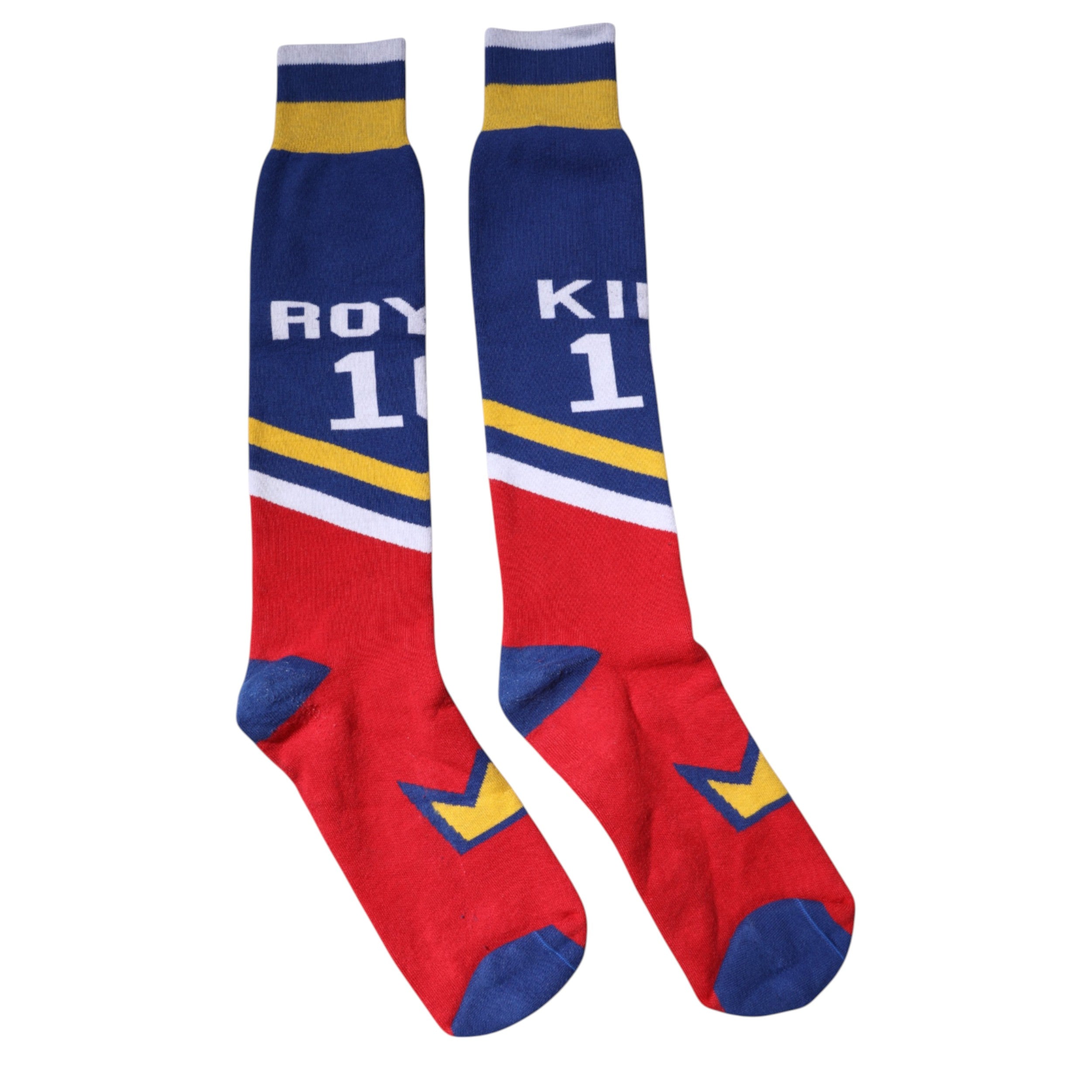 Dolce & Gabbana Multicolor Printed Cotton Over Calf Men's Socks (Pre-Owned)