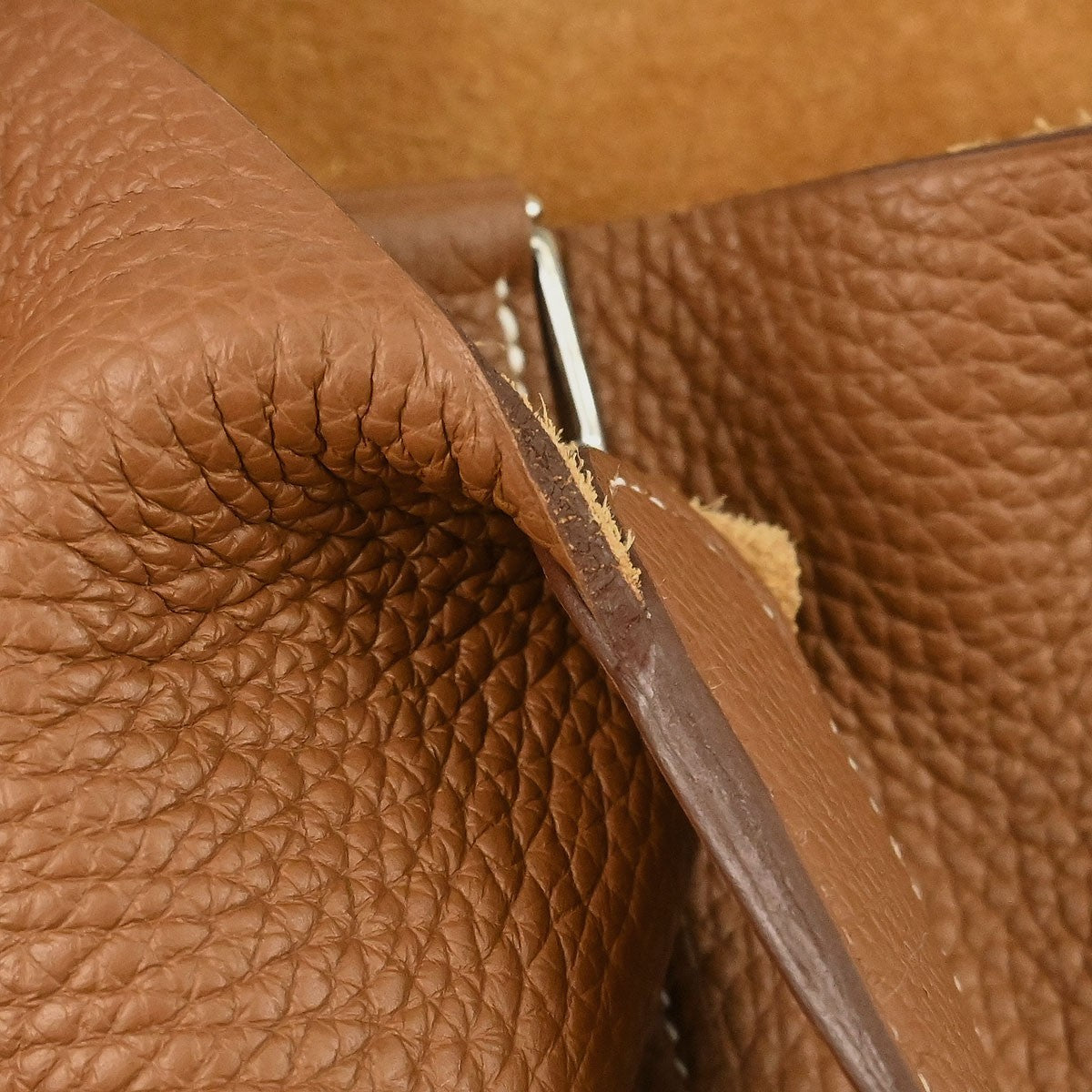 Hermes Picotin Lock Clemence Gold Leather Handbag (Pre-Owned)