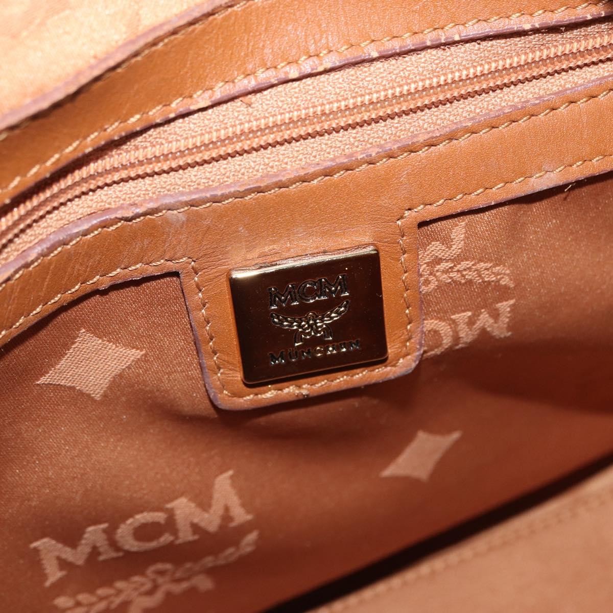 MCM Visetos Logogramme Leather Brown Leather Handbag (Pre-Owned)