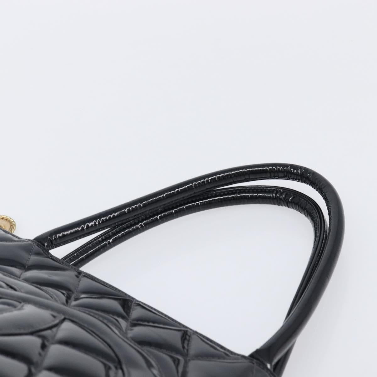 Chanel Medallion Quilted Patent Black Patent_Leather Tote Bag Bag (Pre-Owned)