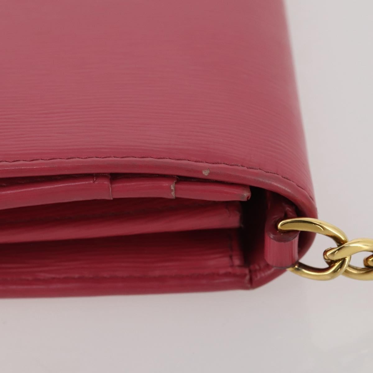 Prada Wallet On Chain Saffiano Leather Pink Leather Crossbody Bag Bag (Pre-Owned)