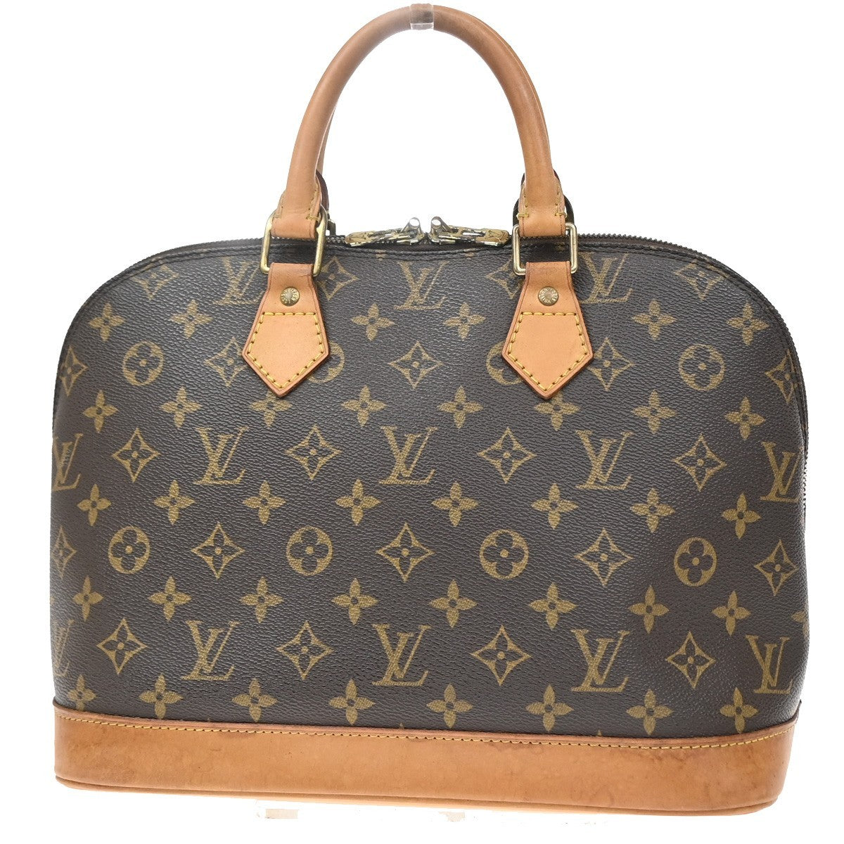 Louis Vuitton Alma Monogram Canvas Brown Leather Handbag (Pre-Owned)
