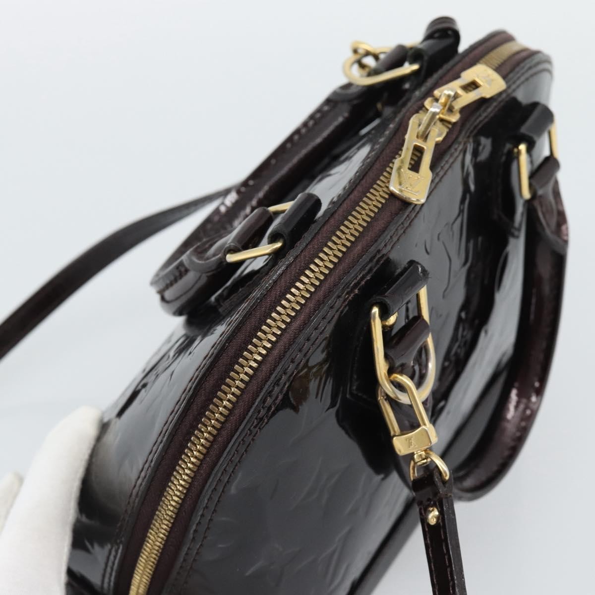 Louis Vuitton Alma Monogram Vernis Purple Patent_Leather Handbag (Pre-Owned)
