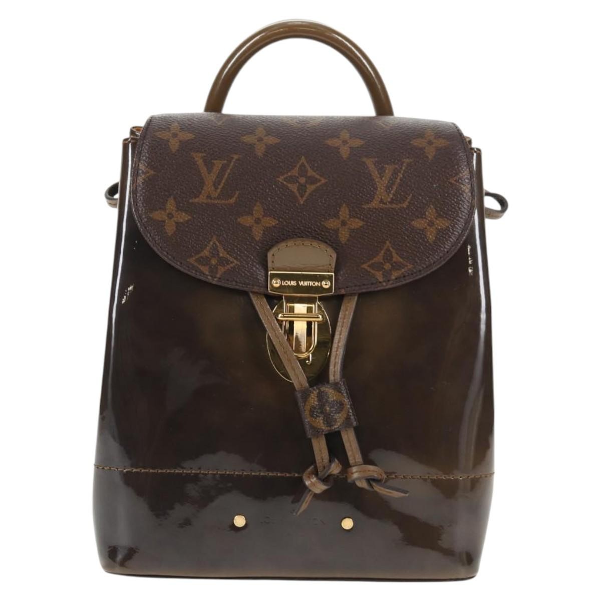 Louis Vuitton Hot Springs Vernis With Monogram Canvas Brown Canvas Backpack Bag (Pre-Owned)