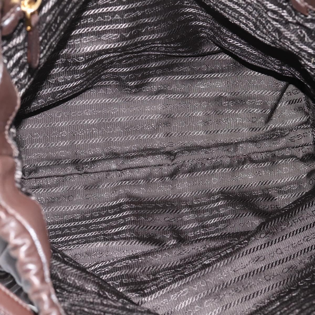 Prada Gaufre Nappa Leather Brown Leather Tote Bag Bag (Pre-Owned)