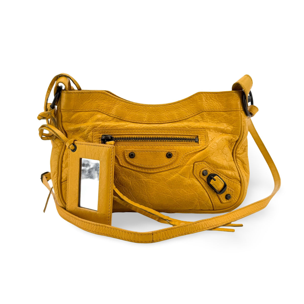 Balenciaga Hip Classic Studs Leather Yellow Leather Crossbody Bag Bag (Pre-Owned)