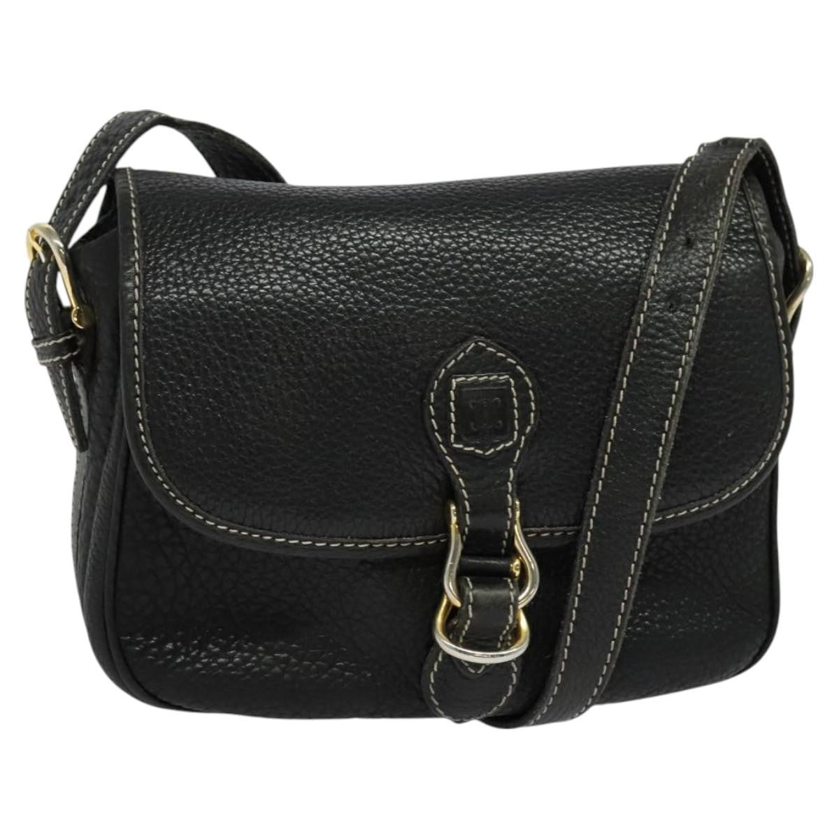 Celine Vintage Leather Black Leather Shoulder Bag Bag (Pre-Owned)