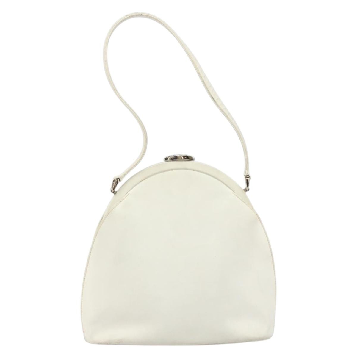 Gucci Vintage Leather White Leather Handbag (Pre-Owned)