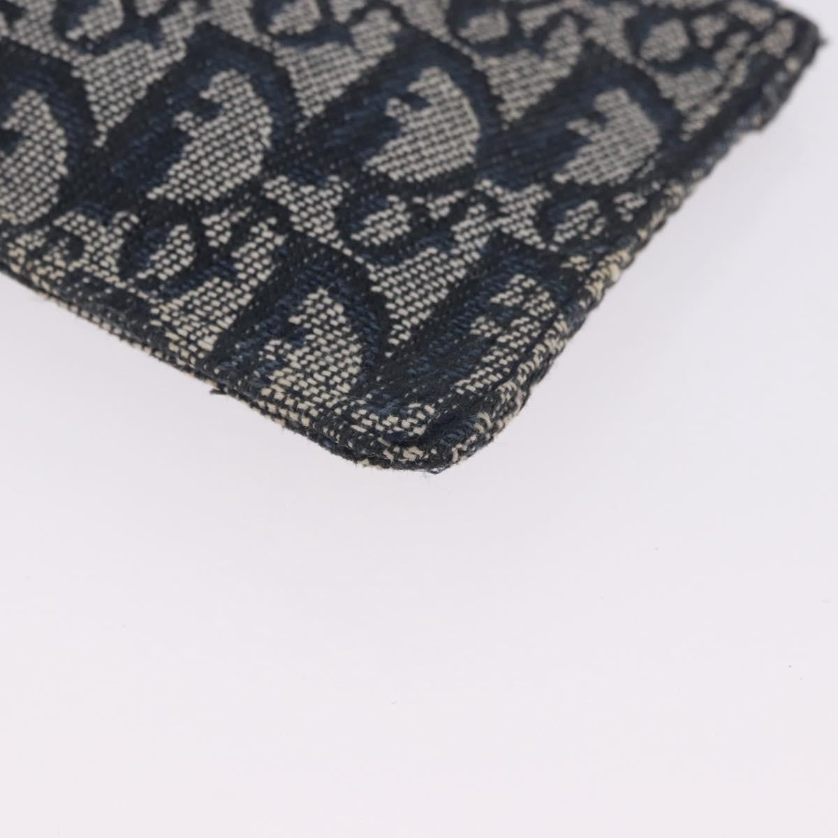 Christian Dior A5 Pouch Oblique Canvas Navy Canvas Clutche & Pouche Bag (Pre-Owned)