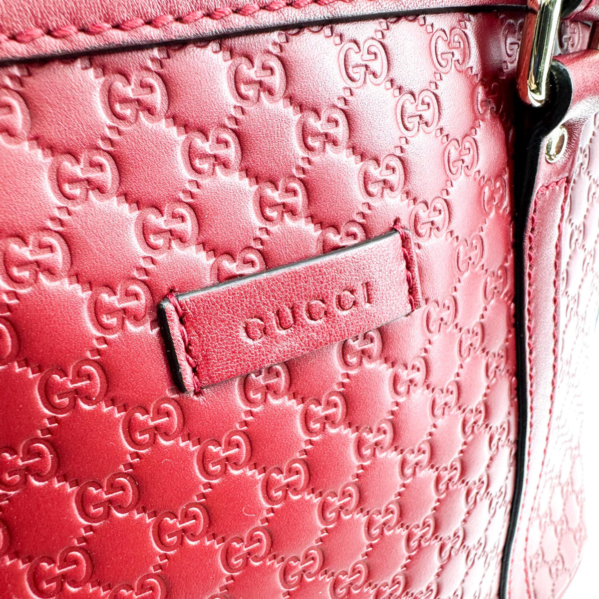 Gucci Convertible Dome Satchel Guccissima Leather Burgundy Leather Handbag (Pre-Owned)