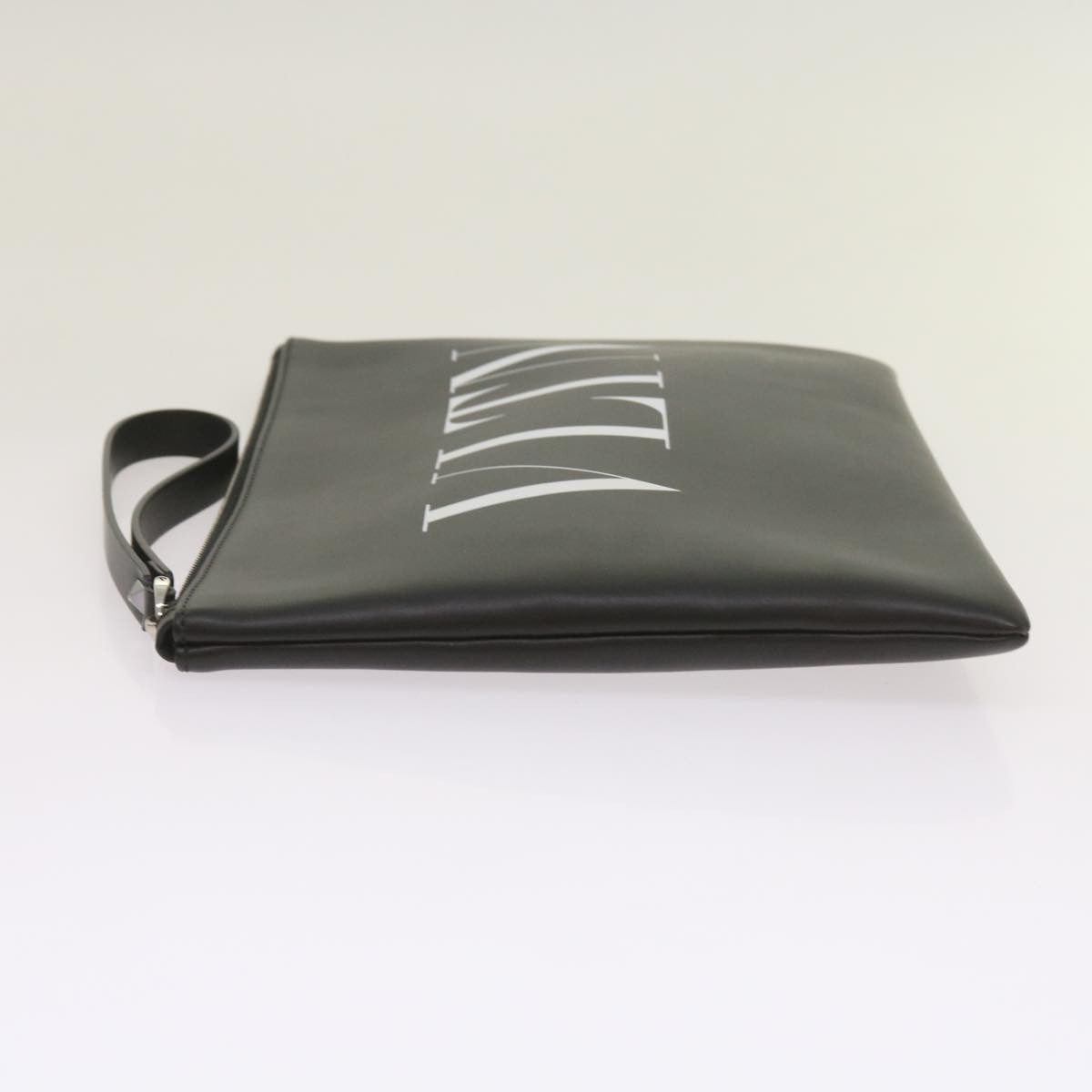 Valentino Garavani Vltn Wristlet Clutch Printed Leather Black Leather Clutche & Pouche Bag (Pre-Owned)