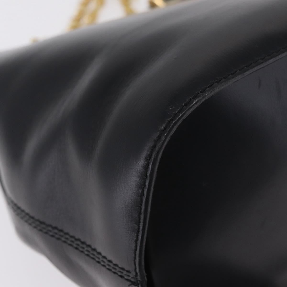 Celine Shoulder Leather Black Leather Shoulder Bag Bag (Pre-Owned)