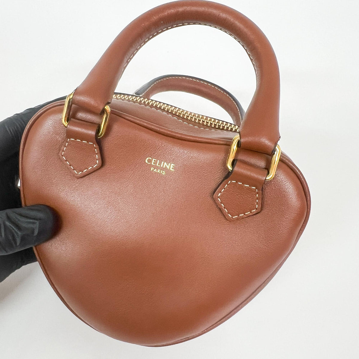 Celine Heart Leather Brown Calfskin Handbag (Pre-Owned)