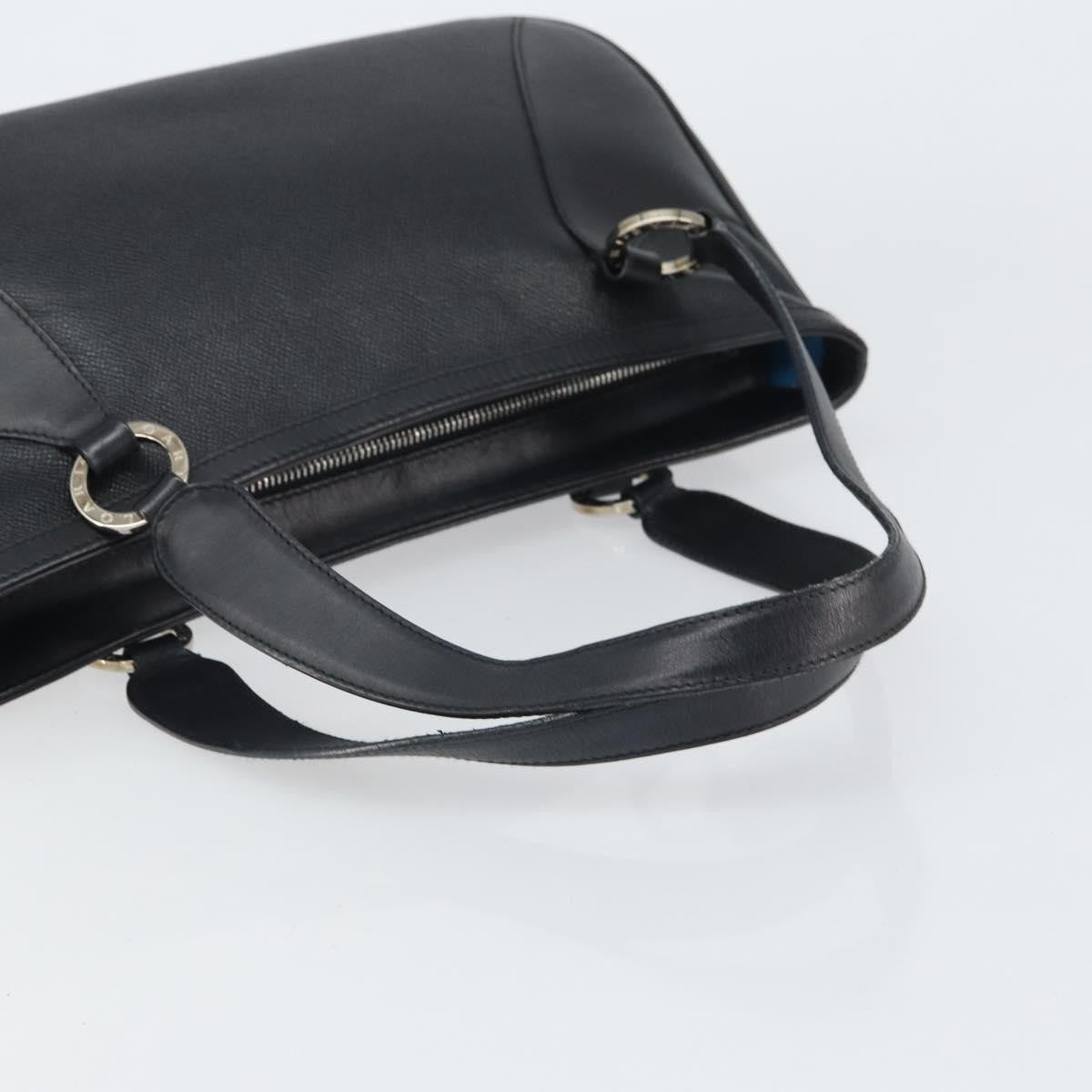 Bvlgari Handbag Leather Black Leather Handbag (Pre-Owned)