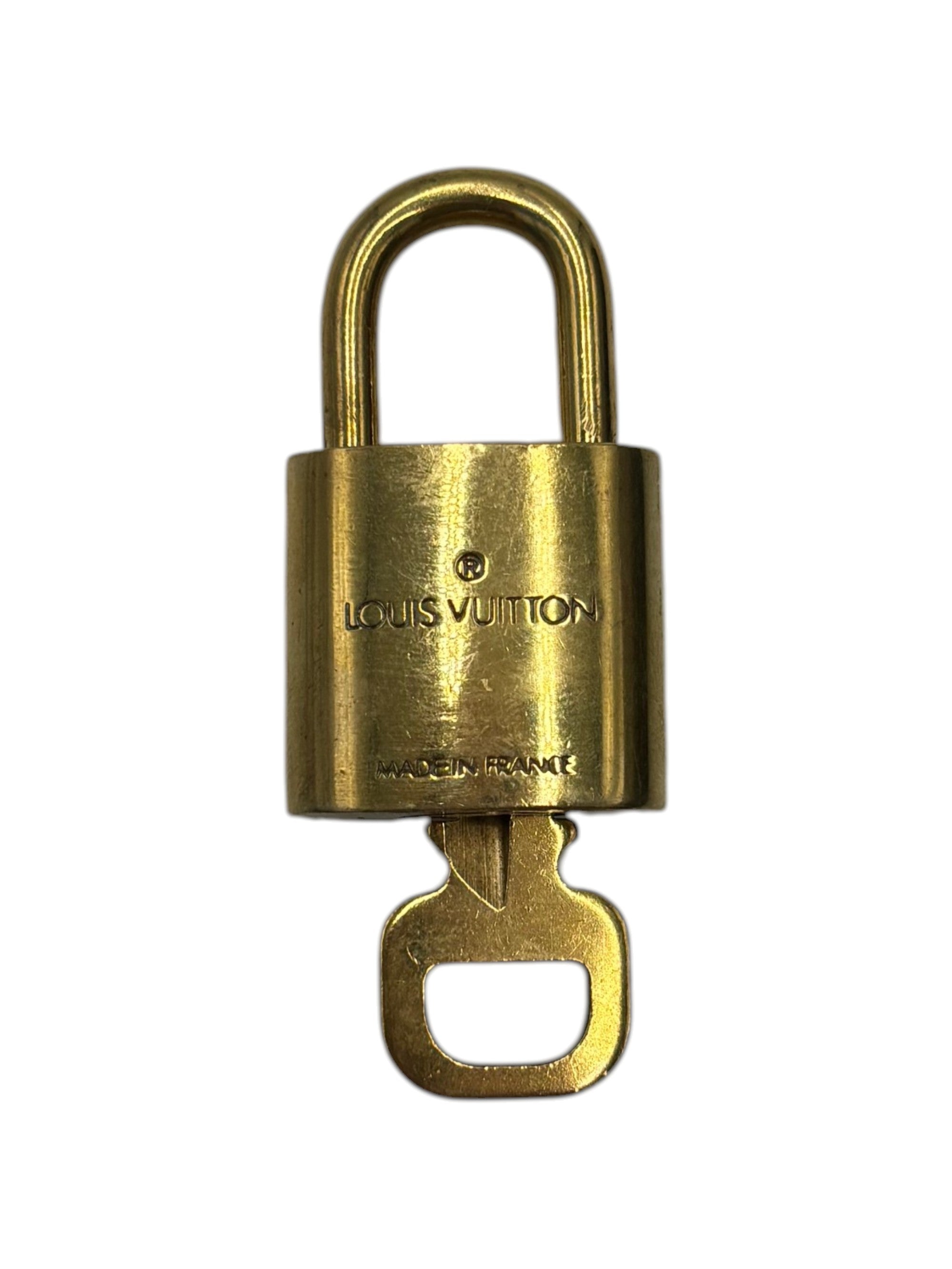 Louis Vuitton Padlock And Key Logo Cufflinks Metal Gold Metal Charms And Keychains Accessory (Pre-Owned)