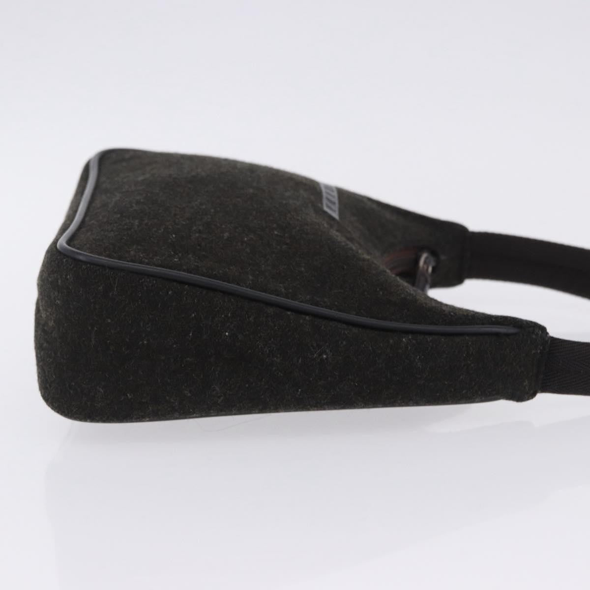 Prada Vintage Wool Black Wool Handbag (Pre-Owned)