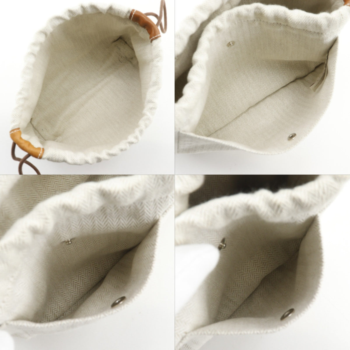 Hermes Fourbi Toile Beige Cotton Clutche & Pouche Bag (Pre-Owned)