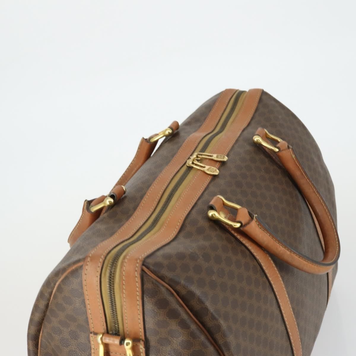 Celine Vintage Macadam Boston Canvas And Leather Brown Pvc Travel Bag Bag (Pre-Owned)