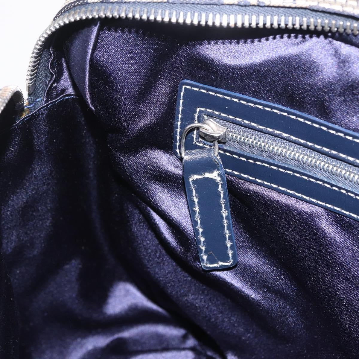 Fendi Shoulder Zucchino Canvas Navy Canvas Shoulder Bag Bag (Pre-Owned)