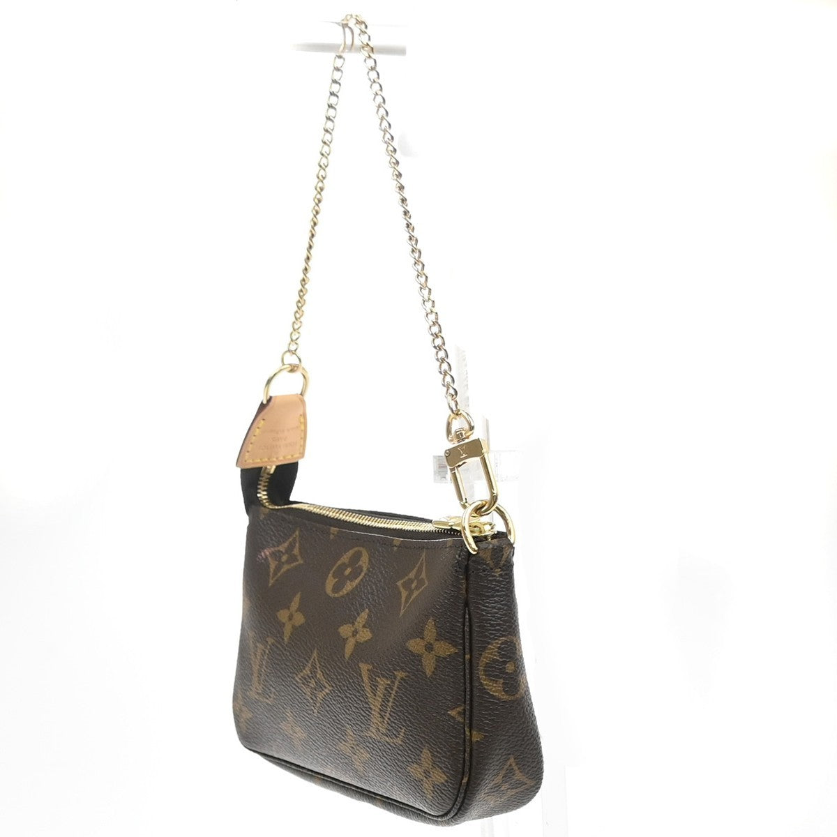 Louis Vuitton Mini Pochette Accessoires Canvas Brown Leather Clutche & Pouche Bag (Pre-Owned)