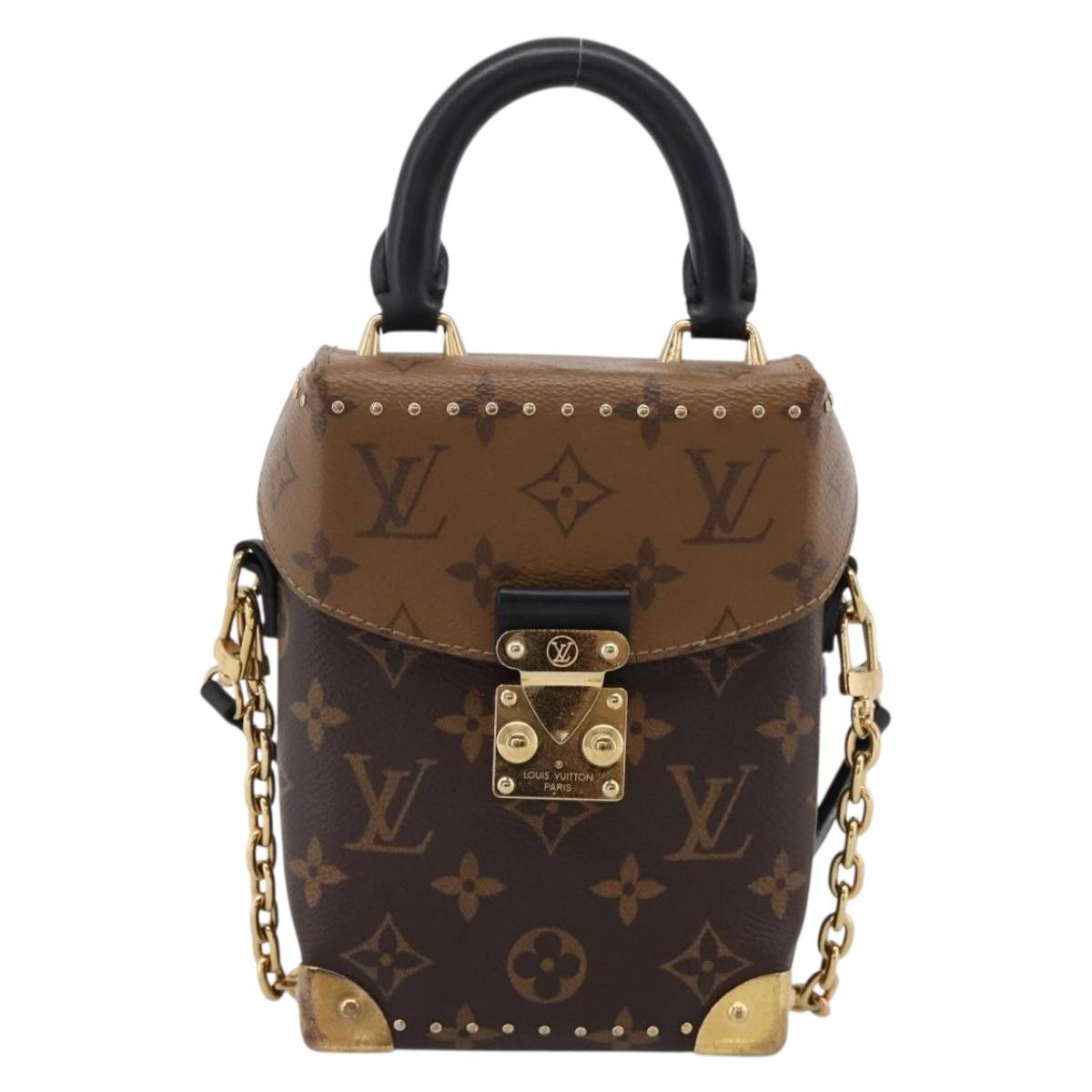 Louis Vuitton Camera Box Nm Studded Reverse Monogram Canvas Brown Canvas Handbag (Pre-Owned)