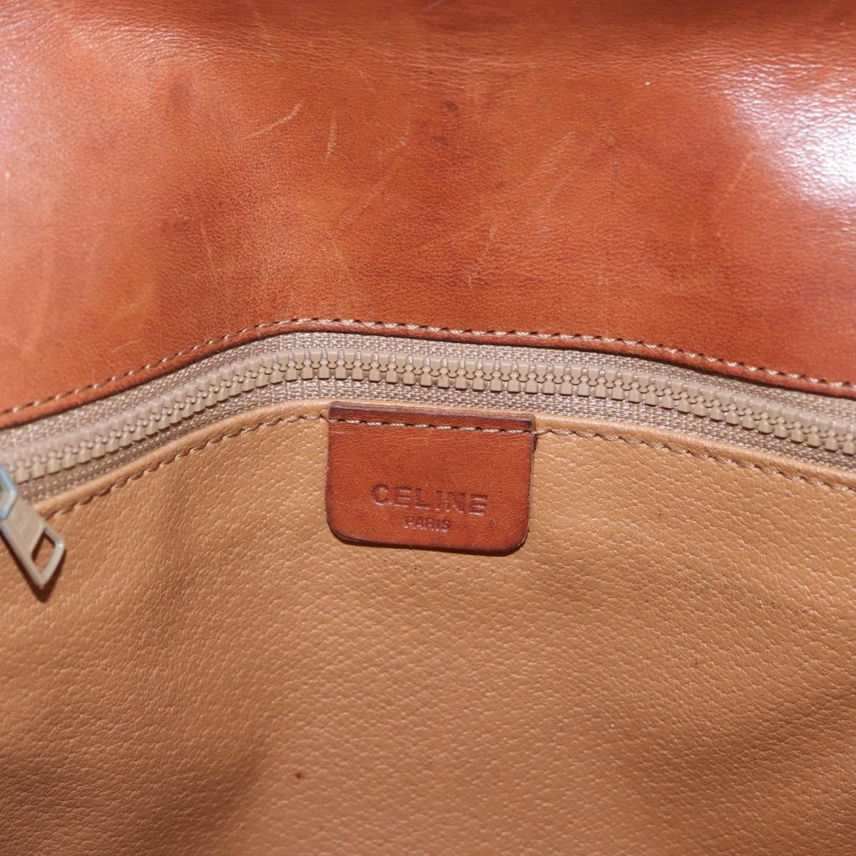 Celine Vintage Macadam Canvas And Leather Beige Canvas Shoulder Bag Bag (Pre-Owned)