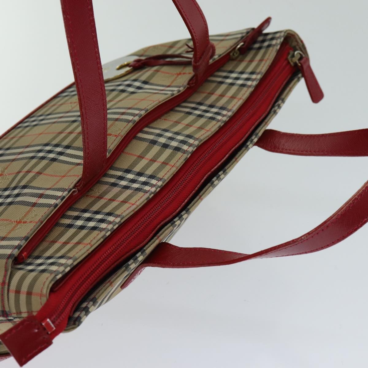 Burberry Nova Check Nova Check Canvas Beige Canvas Handbag (Pre-Owned)