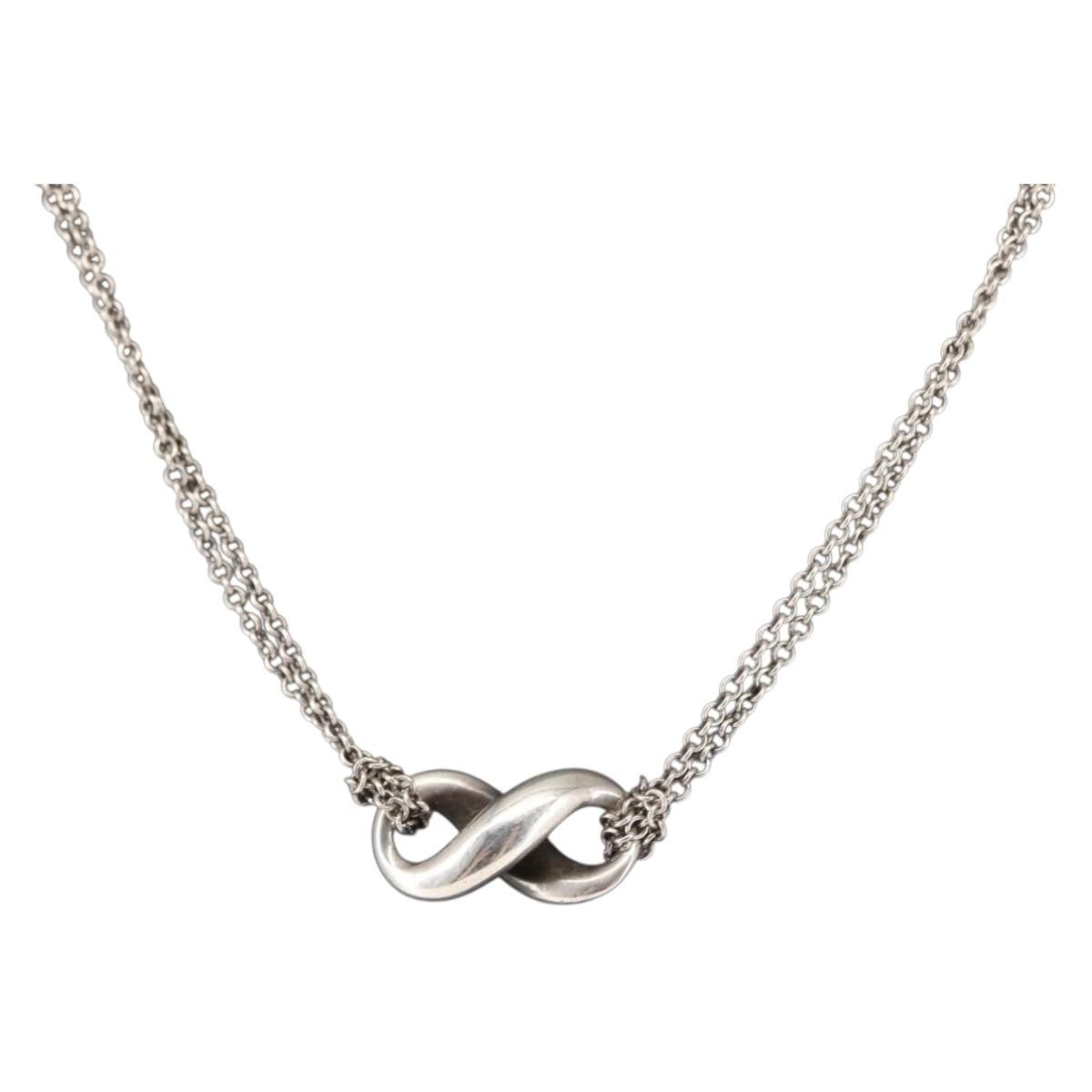Tiffany & Co. Infinity Double Chain Pendant Silver Silver Silver Jewelry (Pre-Owned)