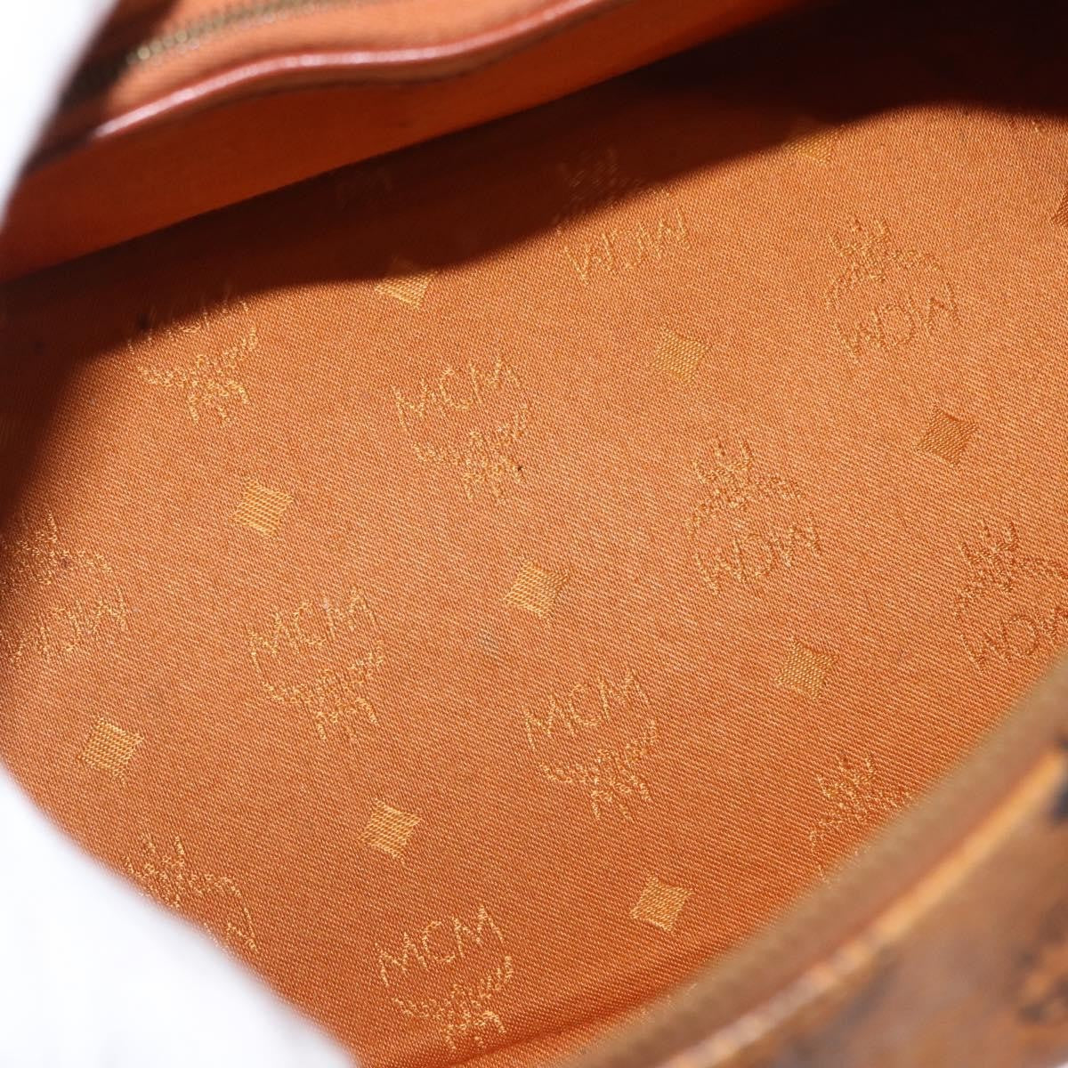 MCM Visetos Logogramme Canvas And Leather Brown Canvas Handbag (Pre-Owned)