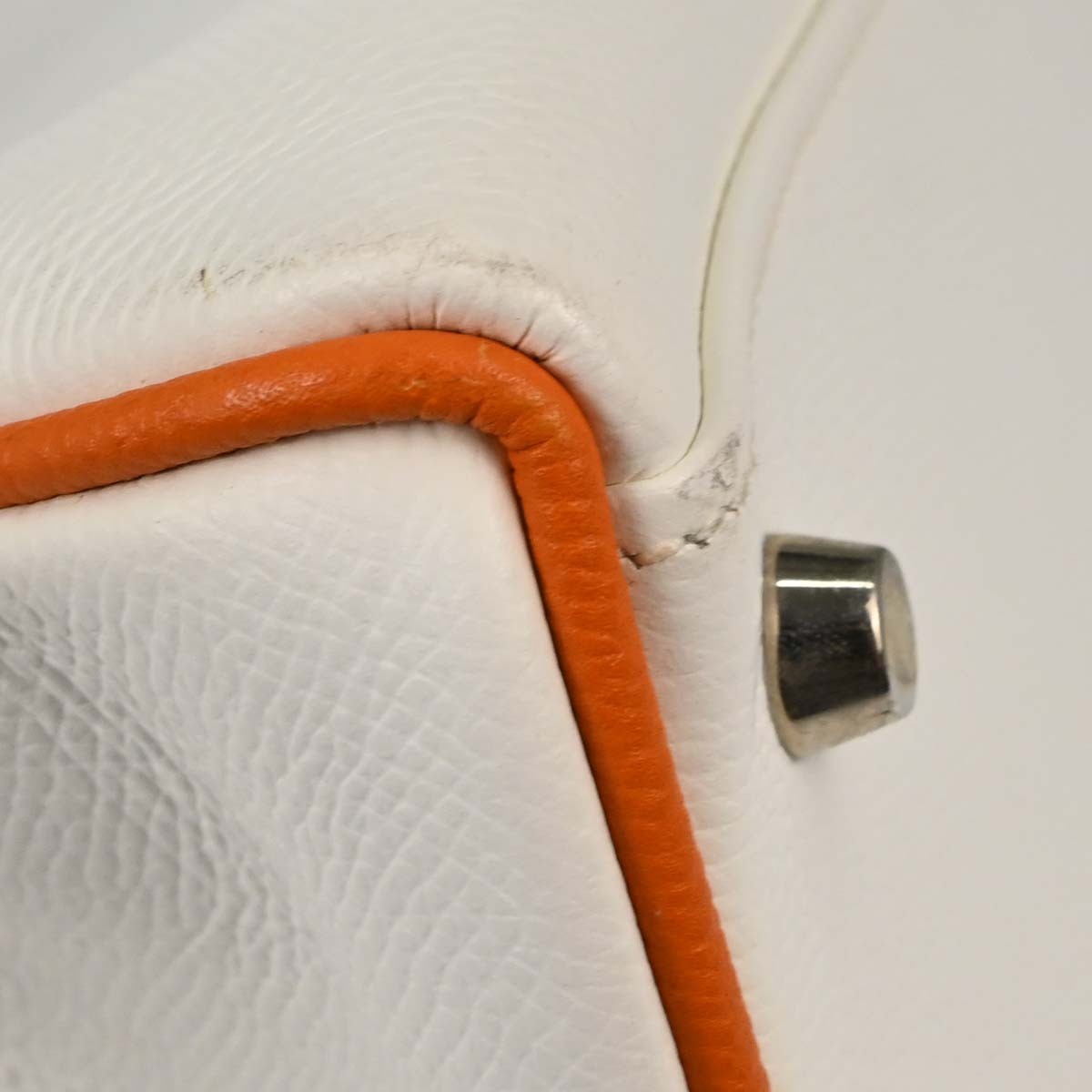 Hermes Kelly Sellier Epsom White Leather Handbag (Pre-Owned)