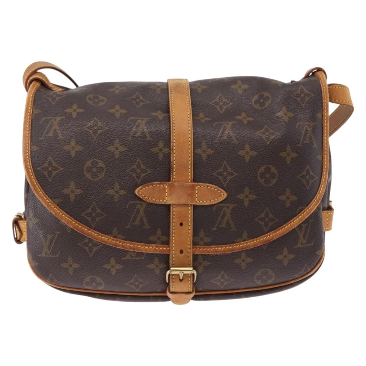 Louis Vuitton Saumur Monogram Brown Canvas Shoulder Bag Bag (Pre-Owned)