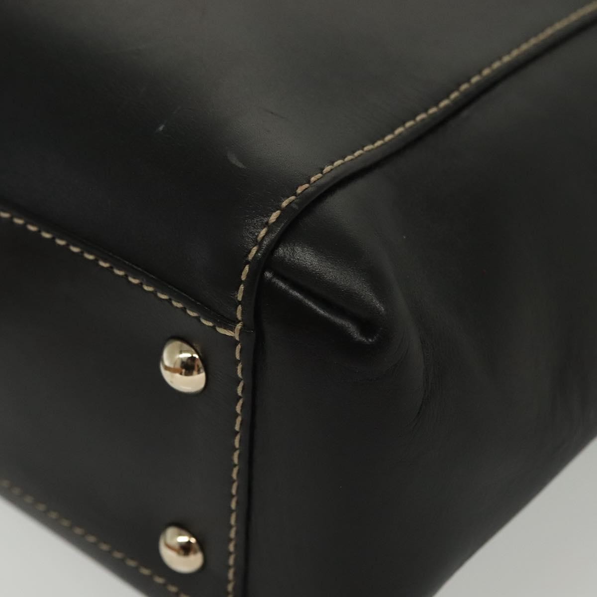 Gucci Tote Leather Black Leather Tote Bag Bag (Pre-Owned)
