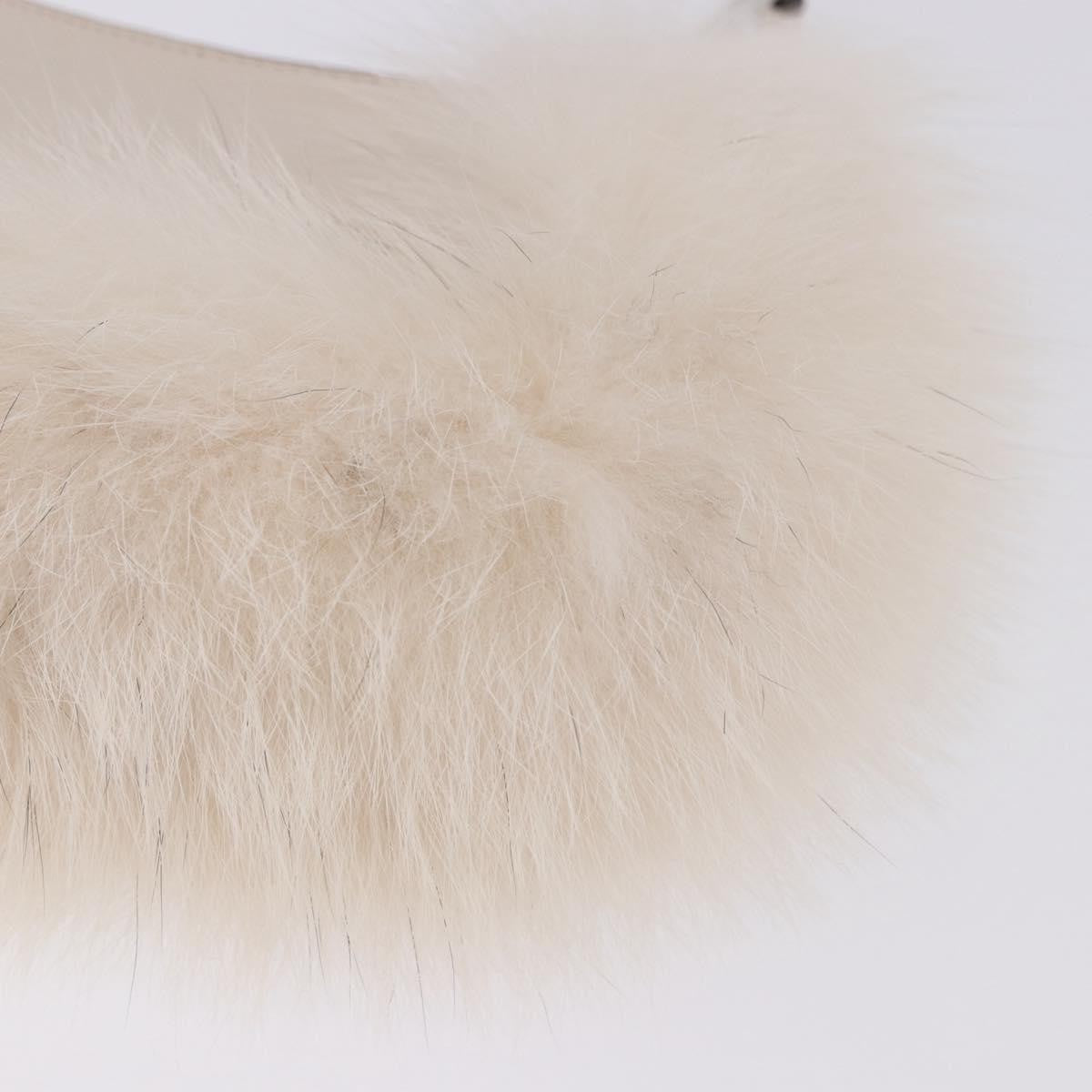 Fendi O'lock Swing Leather With Fur White Leather Shoulder Bag Bag (Pre-Owned)