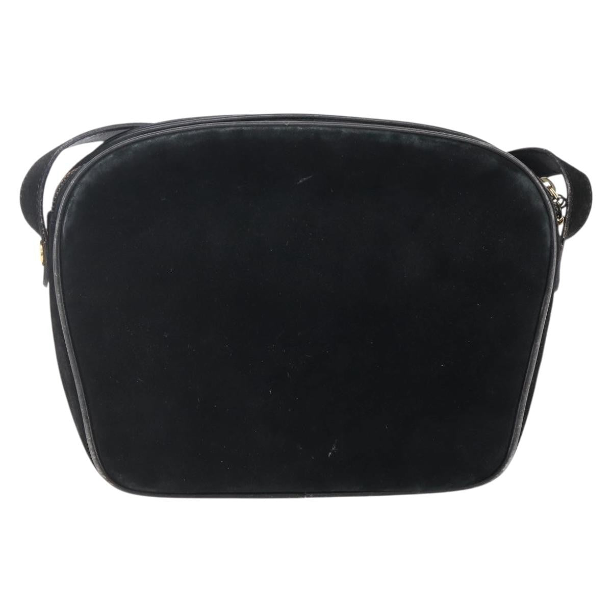 Salvatore Ferragamo Gancini Suede Black Suede Shoulder Bag Bag (Pre-Owned)