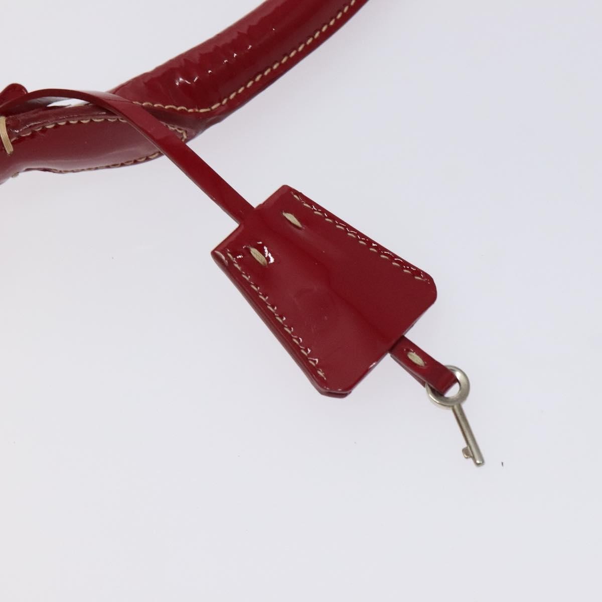 Prada Vintage Patent Leather Red Patent_Leather Handbag (Pre-Owned)