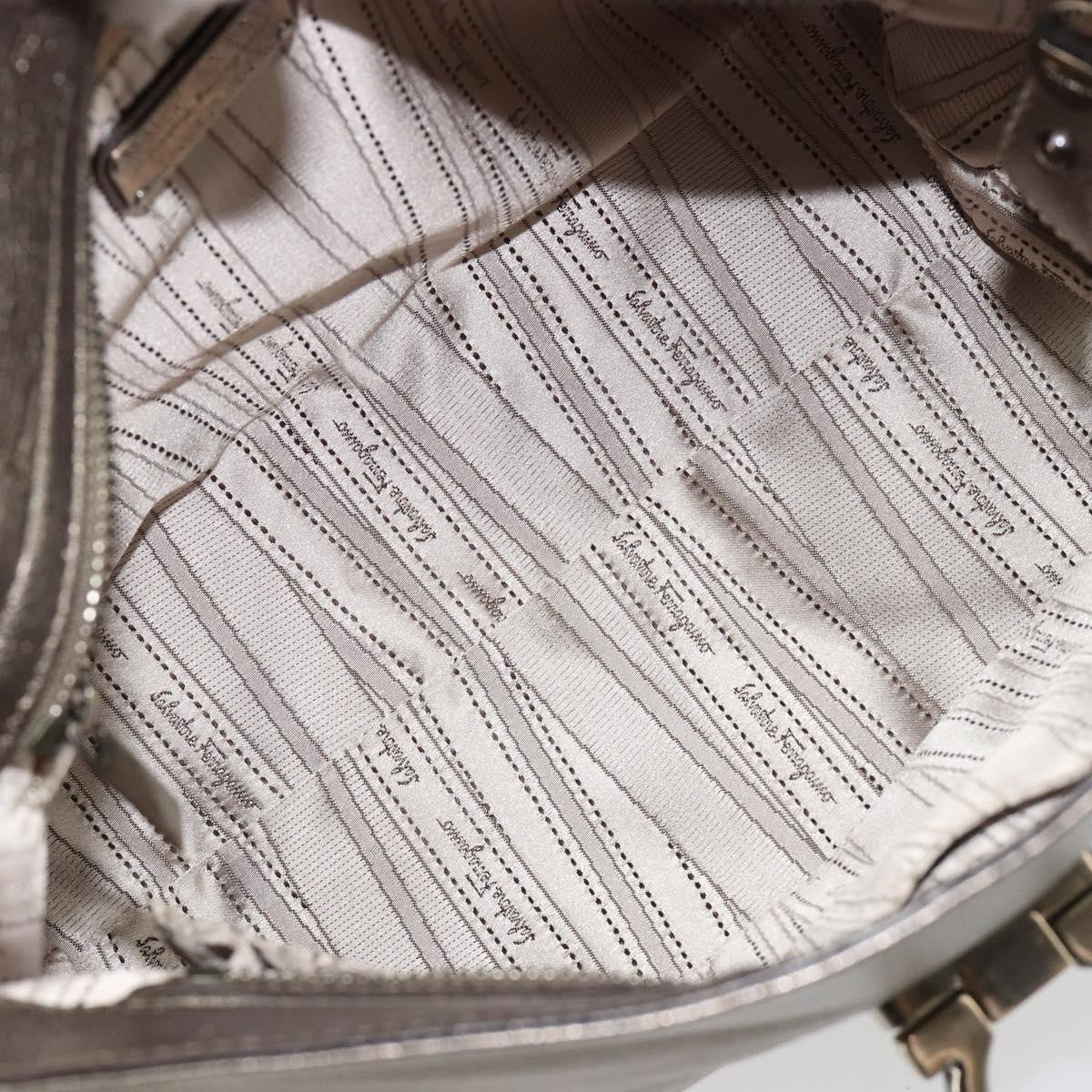 Salvatore Ferragamo Sofia Satchel Leather Silver Leather Handbag (Pre-Owned)