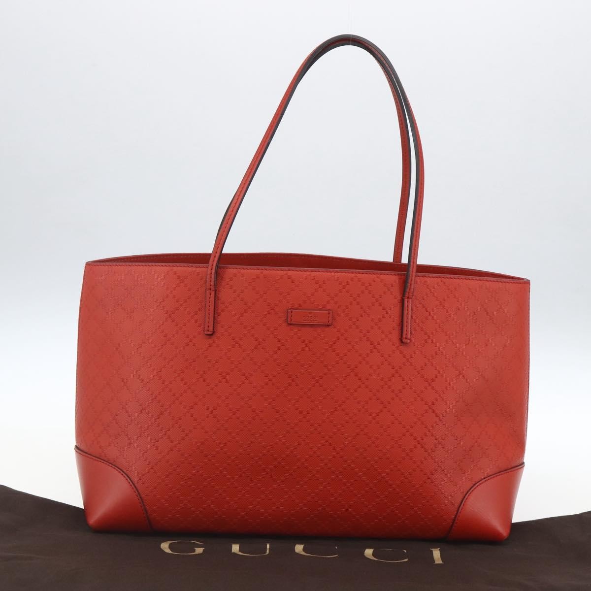 Gucci Bright Tote Diamante Leather Red Leather Tote Bag Bag (Pre-Owned)