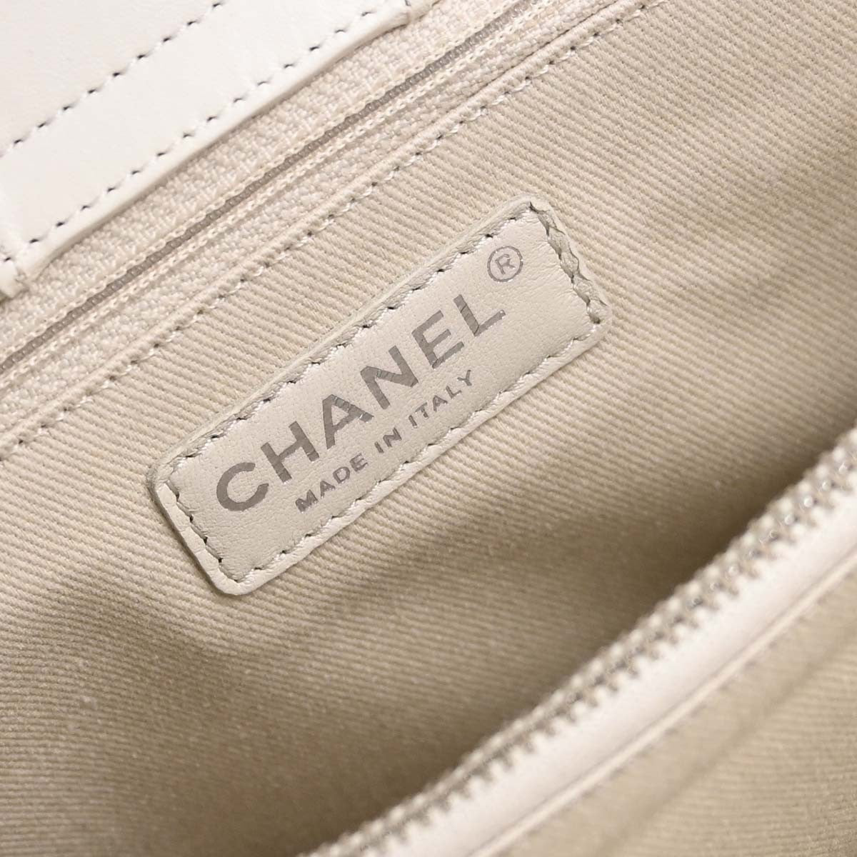 Chanel Up In The Air Top Handle Perforated Leather White Leather Tote Bag Bag (Pre-Owned)