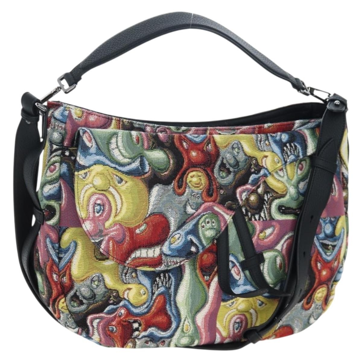 Christian Dior Kenny Scharf Saddle Soft Jacquard Printed Canvas Multicolour Canvas Handbag (Pre-Owned)