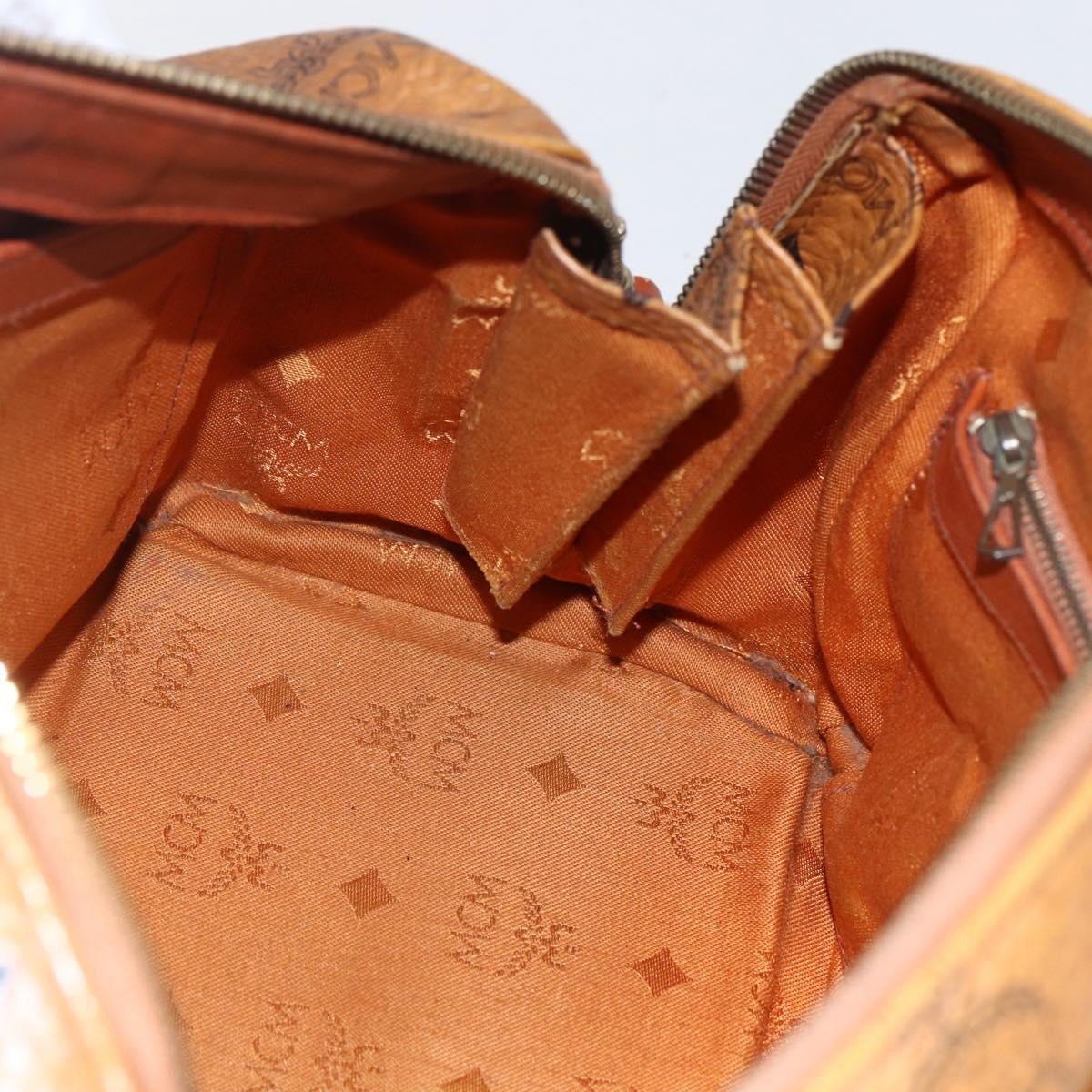 MCM Visetos Logogramme Leather Brown Leather Handbag (Pre-Owned)