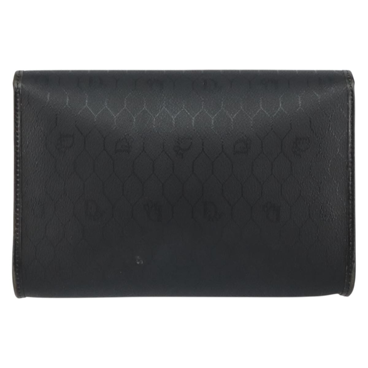 Christian Dior Vintage Honeycomb Flap Coated Canvas Black Canvas Shoulder Bag Bag (Pre-Owned)